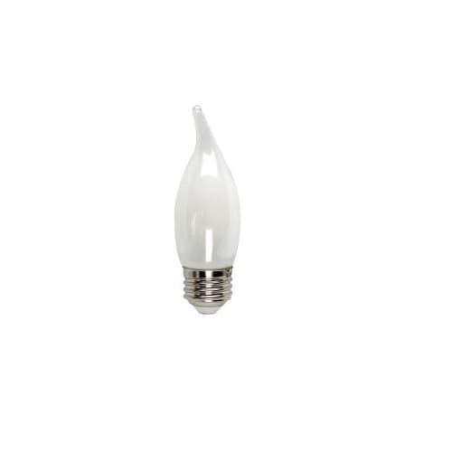 5W LED Filament B10 Bulb, Flame Tip, 60W Inc. Retrofit, Dim, E26, 525 lm, 2700K, Frosted