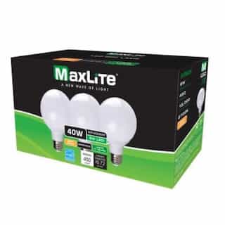 6W LED G25 Bulbs, 0-10V Dimmable, 40W Inc Retrofit, 450 lm, 2700K, 3 Pack