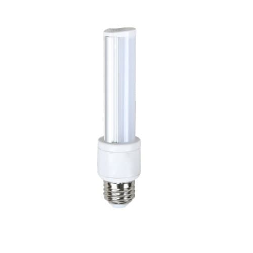 6W Horizontal LED PL Bulb, 500 lm, Direct Line Voltage, E26, 3000K