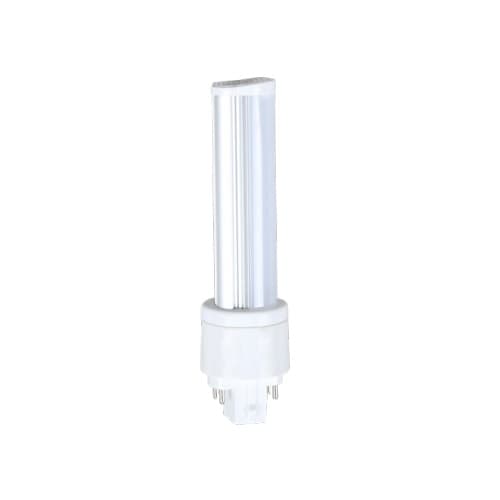 6W Horizontal LED PL Bulb, 500 lm, Direct Line Voltage, G24Q, 2700K