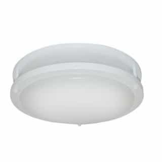 14-In 17W LED Flush Mount Ceiling Light, Dimmable, 75W Inc Retrofit, 1203lm, 2700K, White