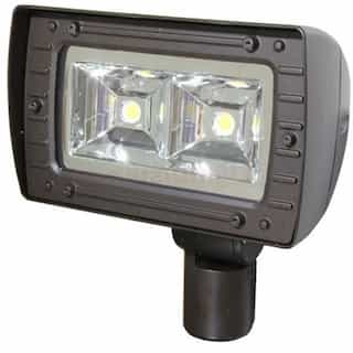 80W Small LED Flood Light, 250W MH Retrofit, 8070 lm, 120V-277V, 4100K, Bronze
