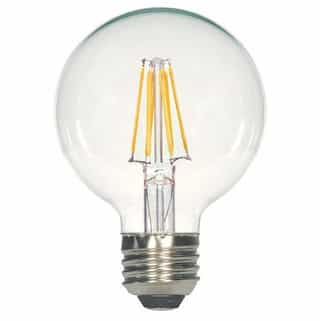 7.5W LED G25 Filament Glass Bulb, Dimmable, 2700K, 800 Lumens