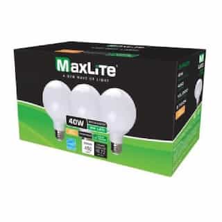MaxLite 6W LED G25 Globe Bulb, Dimmable, 2700K, 450 Lumens