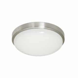 11W 2700K 11" LED Flush Mount Contemporary Ceiling Fixture, Brushed Nickel