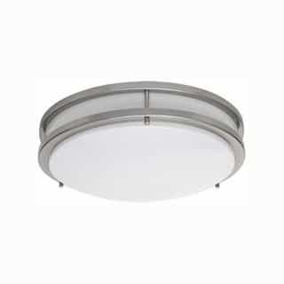 17W LED Architectural 15 Inch Ceiling Fixture, 2700K, Brushed Nickel