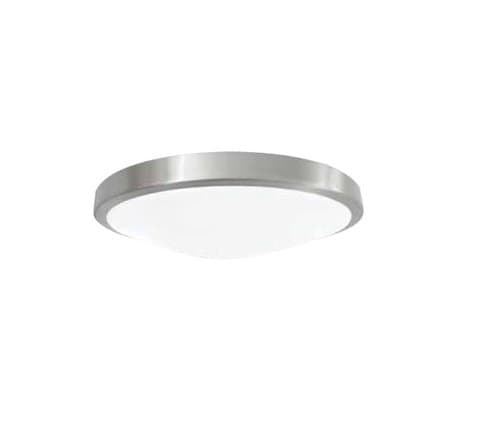 17W LED Contemporary 15 Inch Ceiling Flush Mount Fixture, Brushed Nickel