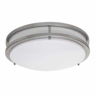 17W LED Architectural 12 Inch Ceiling Fixture, 2700K, Brushed Nickel