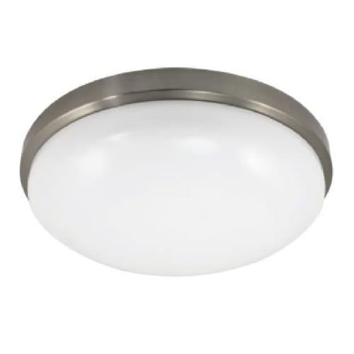 17W LED Contemporary 13 Inch Ceiling Mount Fixture, 2700K, Brushed Nickel