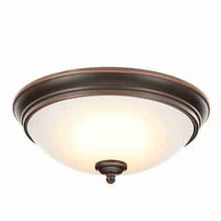 Oil-Rubbed Bronze, 24W LED Traditional 15 Inch Ceiling Mount Fixture, 2700K