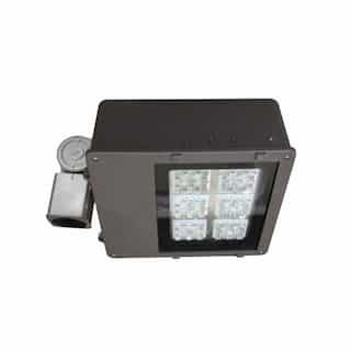 140W LED Large Flood Light, 347-480V, TYPE V, Bronze, Beam with Knuckle w/ Rotatable Photocontrol Receptacle