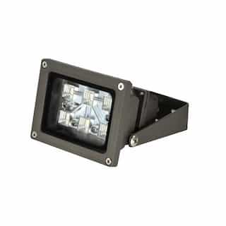 13 Watt LED Small Flood Light, 120-277V, Type V White, Small Yoke Mount, Polycarbonate Lens