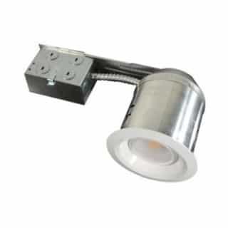 9W 3000K Recessed Remodel LED Downlight Fixture 4-Inch White