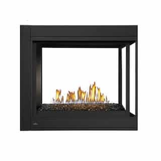 Ascent 3-Sided Direct Vent Fireplace w/ Glass Bed, Natural Gas