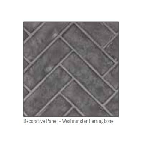 36-in Decorative Panel for Elevation Fireplace, Gray Herringbone