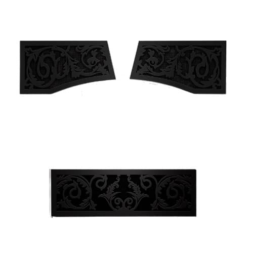 Victorian Ornamental Insets for Vittoria Gas Fireplace, Metallic Black
