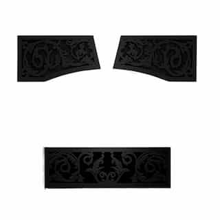 Victorian Ornamental Insets for Vittoria Gas Fireplace, Metallic Black