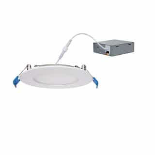 NaturaLED 4-in 10W LED Slim Downlight, Round, 120V, CCT Selectable, White