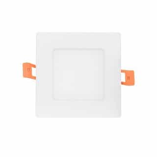 4-in 9W Square LED Downlight, Dimmable, 600 lm, 120V, CCT Selectable, White