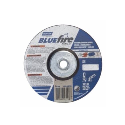6-in BlueFire Depressed Center Combo Wheel, 24 Grit, AO & Zirconia Alumina, Resin Bond