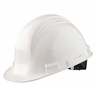 North Safety  White 4 Point Ratchet Peak Hard Hat