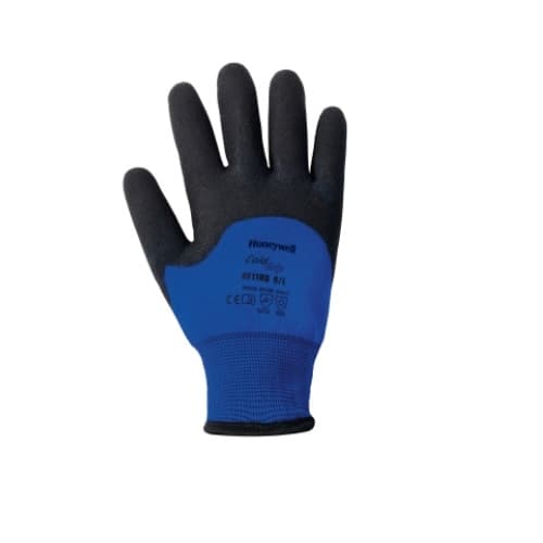 North Safety  Cold Grip Coated Gloves, 2X Large, Black & Blue