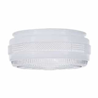 6.5-in Outside Drum Glass Shade w/ Clear Sides & Bottom, White