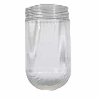 Nuvo Ribbed Glass Jelly Jar Shade, Clear