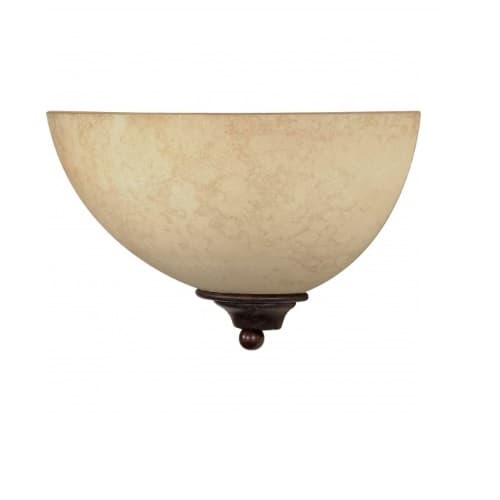 12" Tapas Sconce Light, Tuscan Suede Glass, Old Bronze