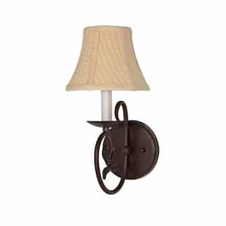 Nuvo 7" Tapas Sconce Light, Linen Waffle Shade, Old Bronze