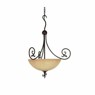 24" Tapas Pendant Light, Tuscan Suede Glass, Old Bronze
