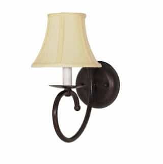 Nuvo 60W 6 in. Mericana Sconce Light, Natural Linen Shades, Bronze