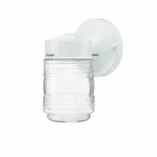 Nuvo 6-in 60W Mason Jar Outdoor Porch Wall Light w/Clear Glass, 120V, White