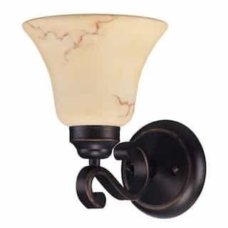 Wall Mounted Vanity Light Fixture, Copper Espresso, Honey Marble Glass