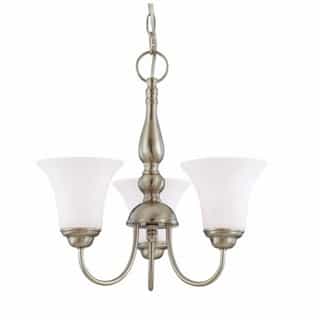 Nuvo Dupont 16" Chandelier light, Satin White Glass, Brushed Nickel
