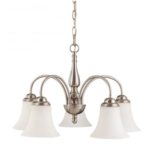 Nuvo Dupont 21" Chandelier light, Satin White Glass, Brushed Nickel