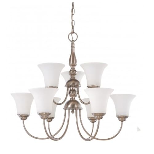 Nuvo Dupont 2 Tier 27" Chandelier light, Satin White Glass