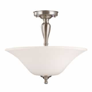 Dupont LED Semi Flush Mount Light, Satin White Glass