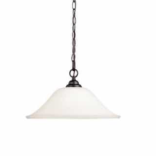Dupont 16" Hanging Dome Light, Satin White Glass, Dark Chocolate Bronze