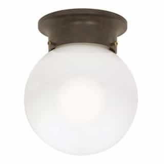 Nuvo 6" Ball Ceiling Light Fixture, Old Bronze, White Glass