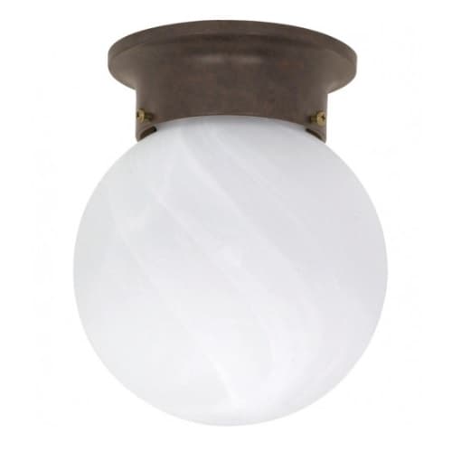 Nuvo 6" Ball Ceiling Light Fixture, Old Bronze, Alabaster Glass