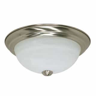 Nuvo 13W 11" Flush Mount Ceiling Fixture, Brushed Nickel, Alabaster Glass