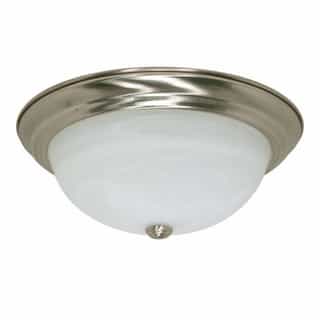 Nuvo 13W 15" Flush Mount Ceiling Fixture, Brushed Nickel, Alabaster Glass