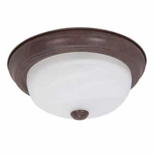 Nuvo 13W 13" Flush Mount Ceiling Fixture, Old Bronze, Alabaster Glass