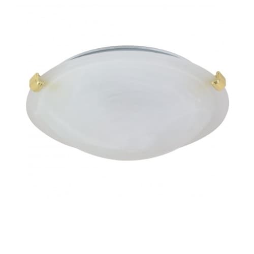 Nuvo 12in Tri-Clip Flush Mount, 1-Light, Polished Brass