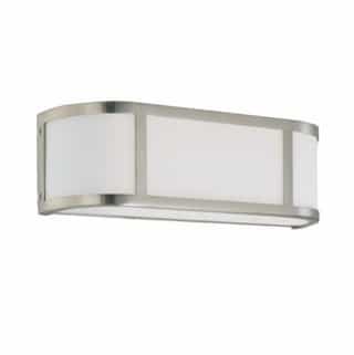Nuvo 100W 5 in. Odeon Wall Sconce Light, White Satin, Brushed Nickel
