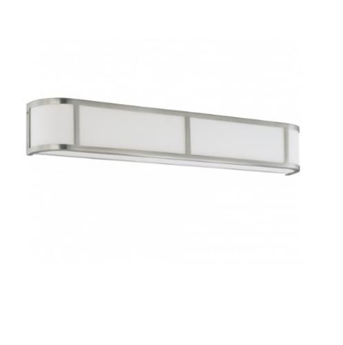 100W 5 in. Odeon Wall Sconce Light, White Satin, Brushed Nickel