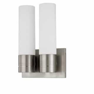 Nuvo Link Wall Sconce Light, Twin Tube, 2-light, Brushed Nickel