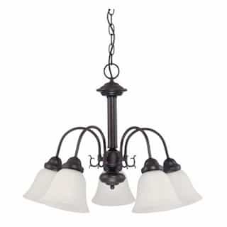Nuvo 60W Ballerina 24" Chandelier w/ Frosted White Glass, Mahogany Bronze