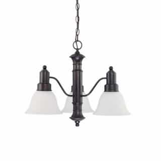 60W 22.5 in. Gotham Chandelier, Frosted White, Mahogany Bronze